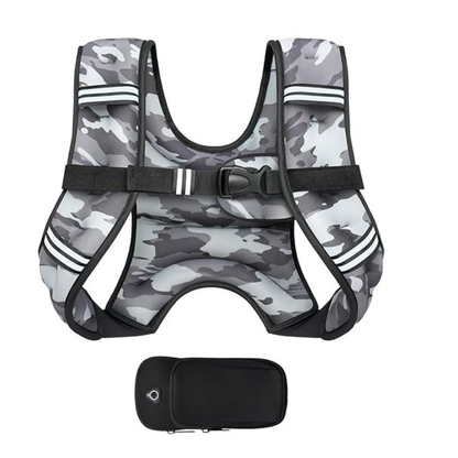 Reflective Strap Weighted Training Vest with Adjustable Fit and Removable Pouch