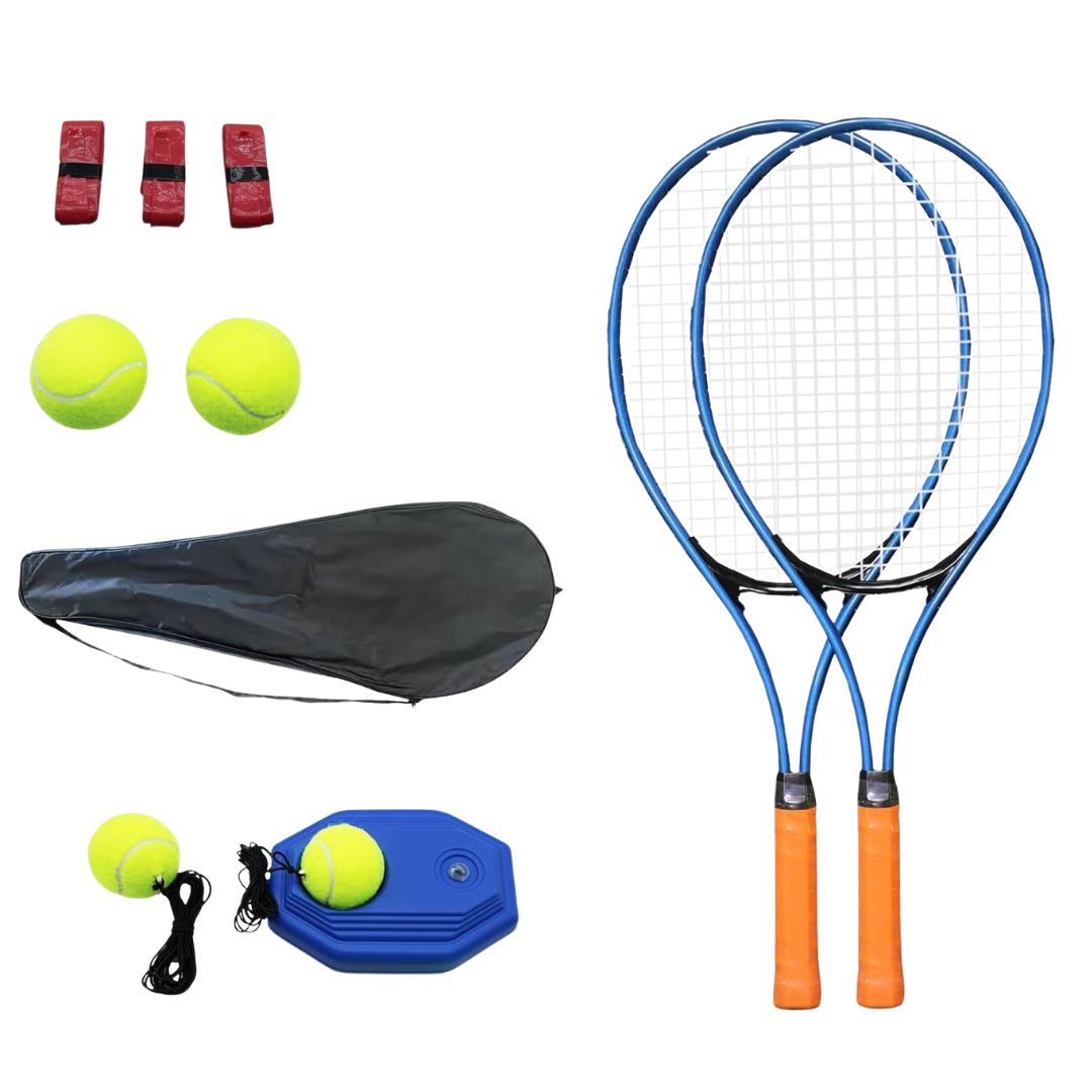 Aluminum Tennis Racket Set for Adults with Trainer, Balls, and Bag