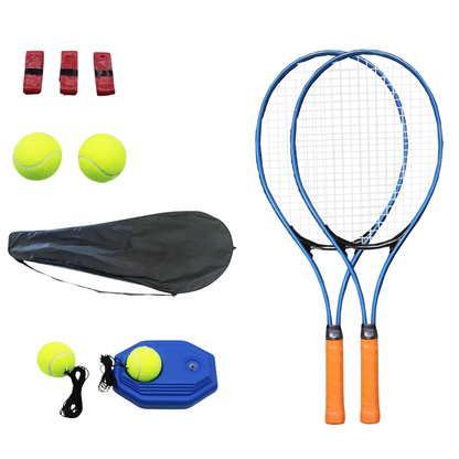 Aluminum Tennis Racket Set for Adults with Trainer, Balls, and Bag