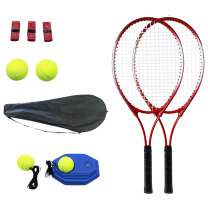 Aluminum Tennis Racket Set for Adults with Trainer, Balls, and Bag