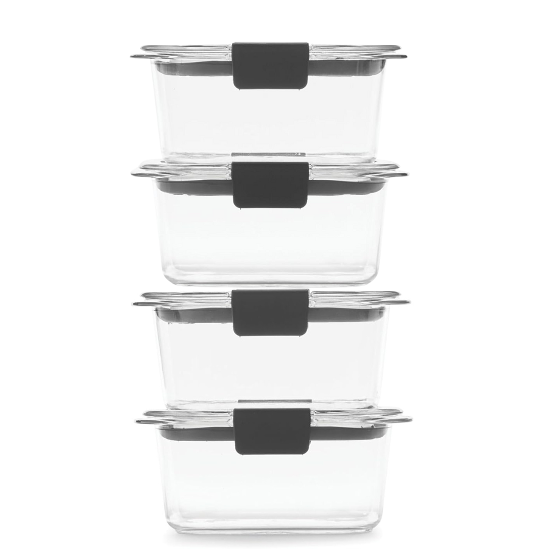 Stackable Set of Leak-Resistant Airtight Food Storage Containers