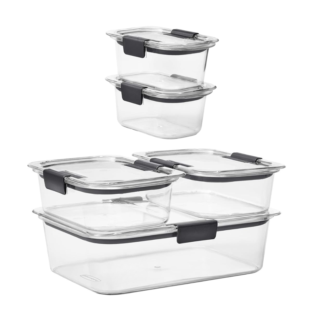 Stackable Set of Leak-Resistant Airtight Food Storage Containers