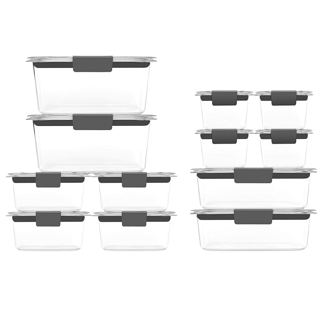 Stackable Set of Leak-Resistant Airtight Food Storage Containers