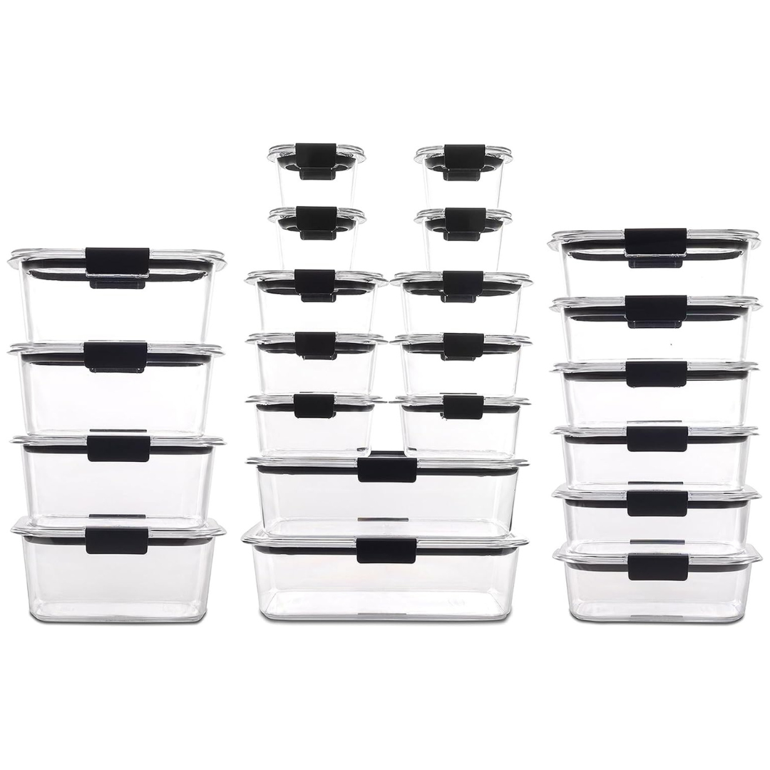 Stackable Set of Leak-Resistant Airtight Food Storage Containers