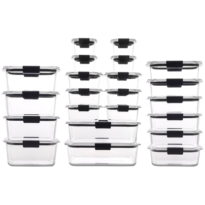 Stackable Set of Leak-Resistant Airtight Food Storage Containers