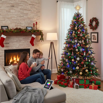 Ready-to-Use Festive Holiday Tree with Built-In Lights