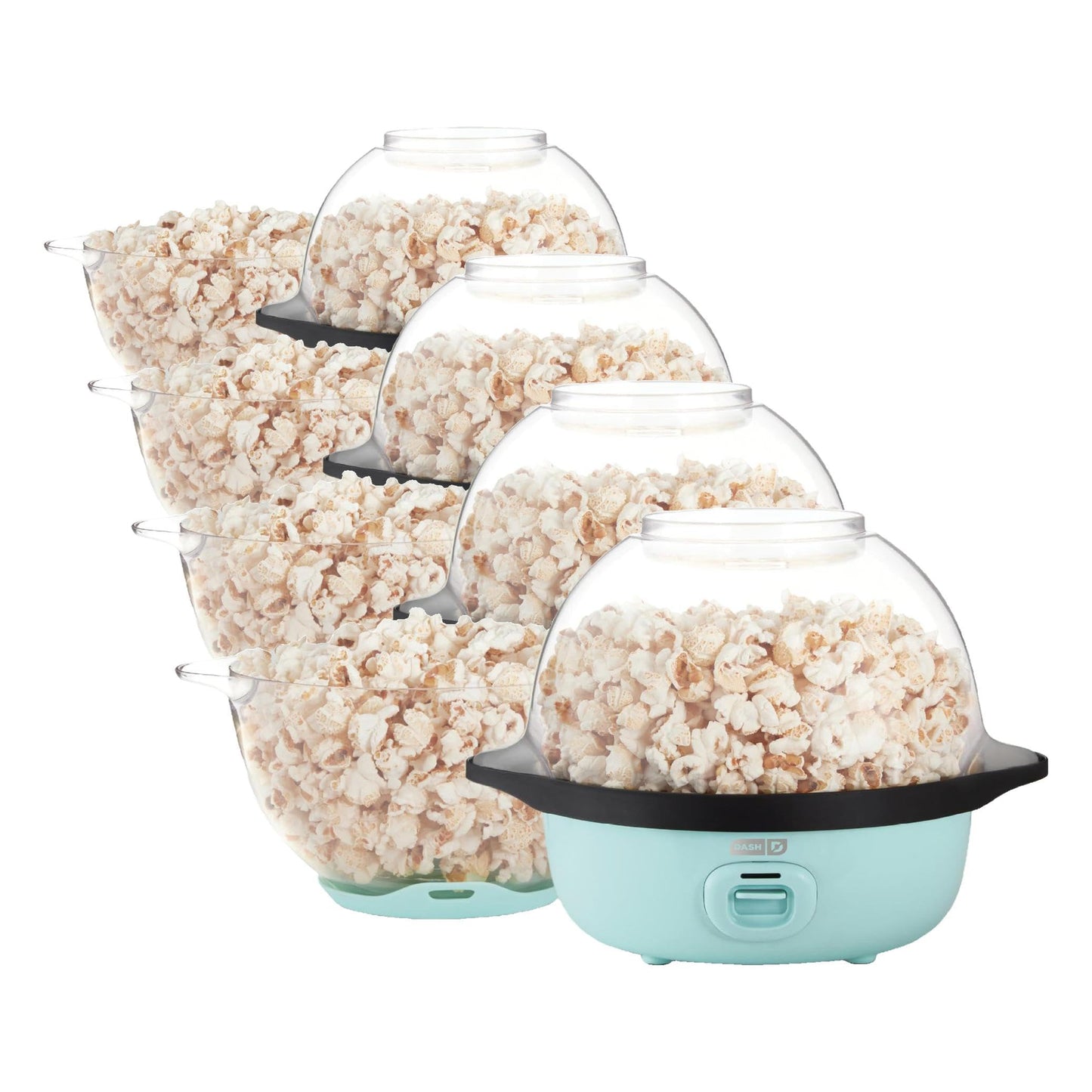 Popcorn Maker with Automatic Stirring, Butter Tray, and Serving Bowl
