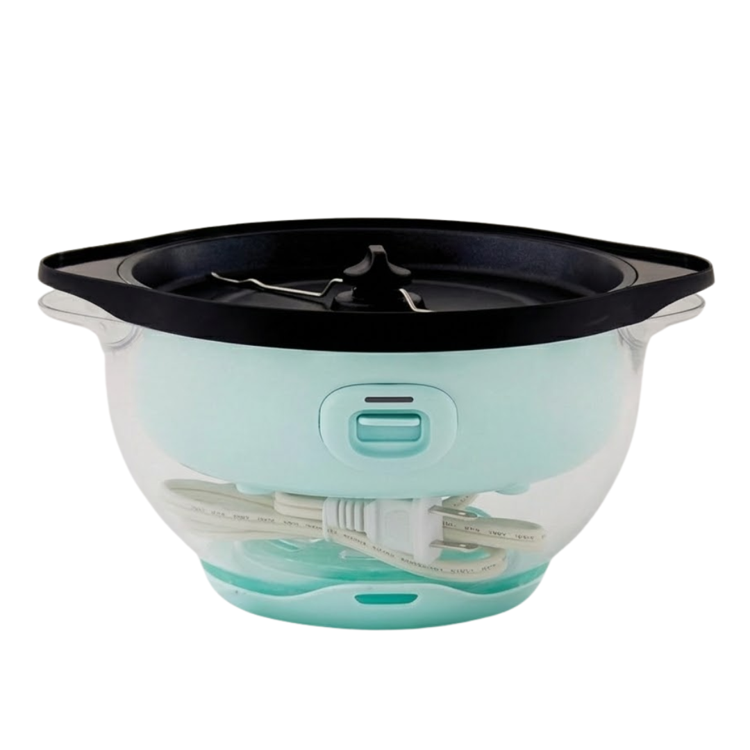 Popcorn Machine with Automatic Stirring, Butter Tray, and Serving Bowl