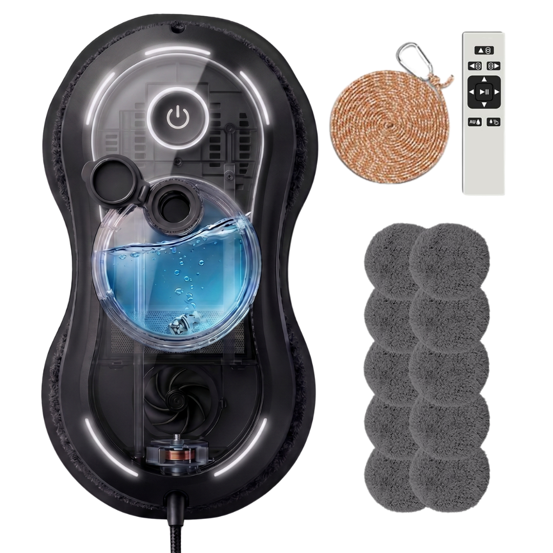 Window Cleaning Robot with 5600Pa Suction, Spray Function & Remote Control