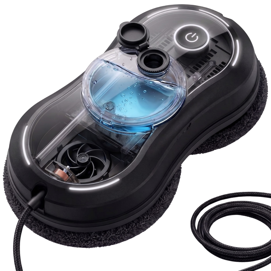 Window Cleaning Robot with 5600Pa Suction, Spray Function & Remote Control