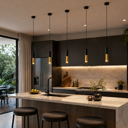 Sleek Adjustable Brass Pendant Light for Custom Lighting