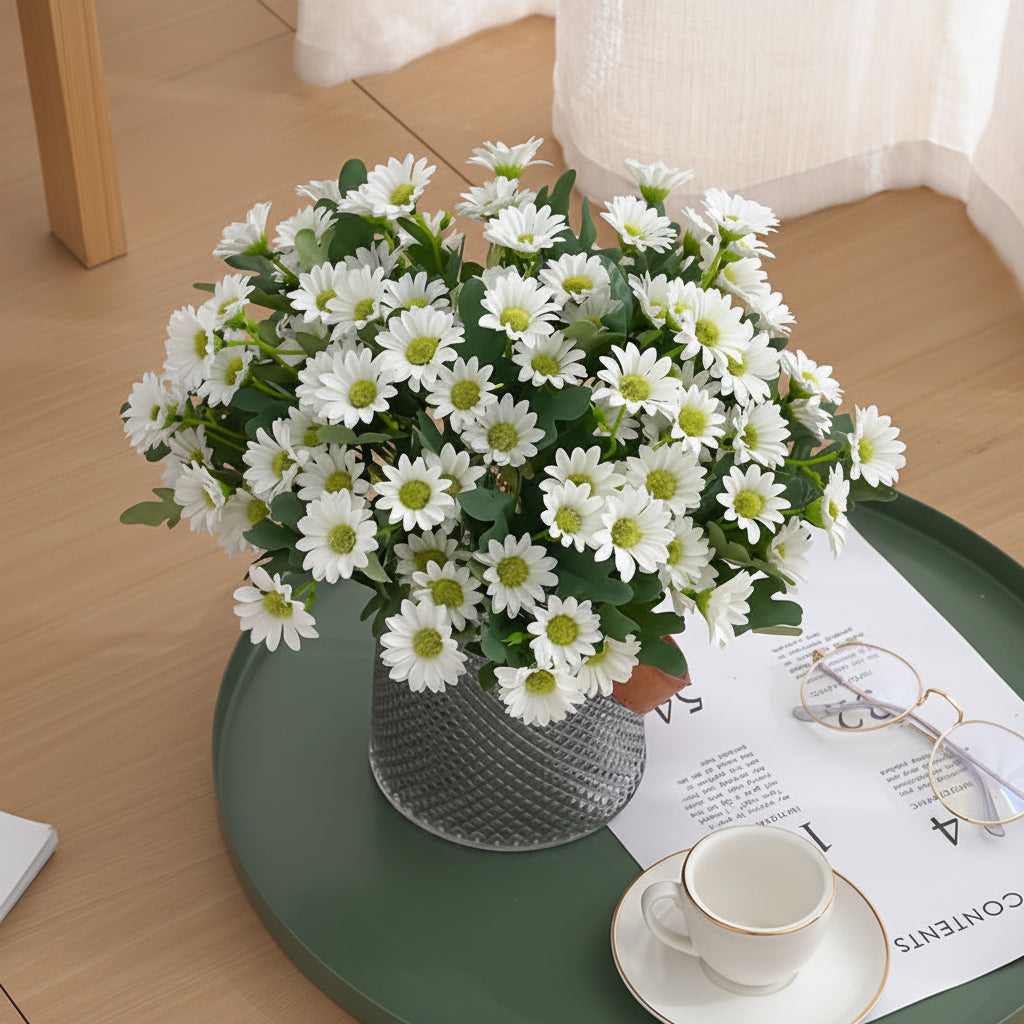Vibrant Faux Daisy Bouquet for Effortless Home Decor