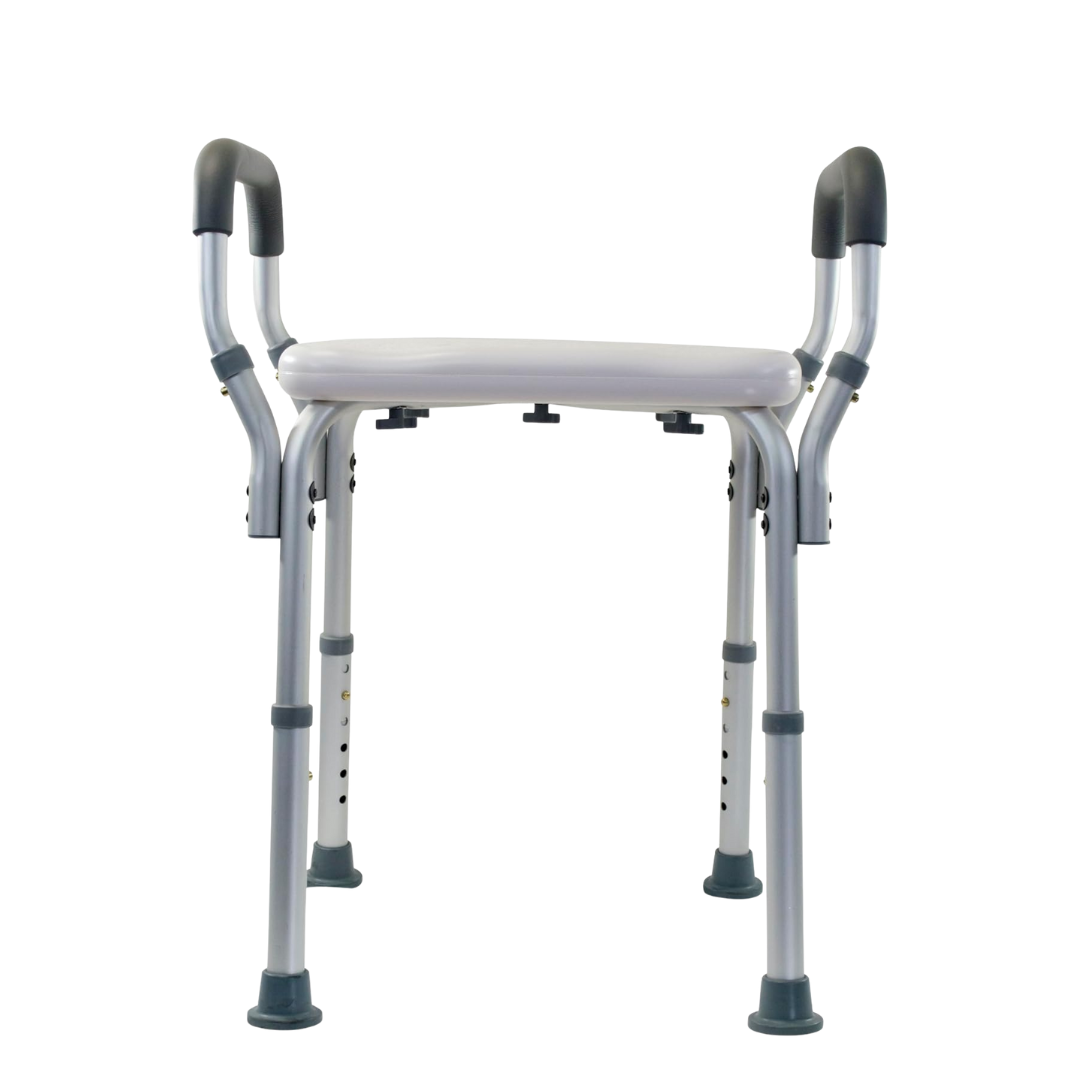 Adjustable Shower and Bath Seat with Armrests and Optional Backrest