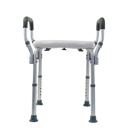 Adjustable Shower and Bath Seat with Armrests and Optional Backrest