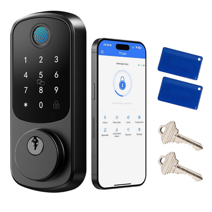 Fingerprint Door Lock with Mobile App Control and Key Entry