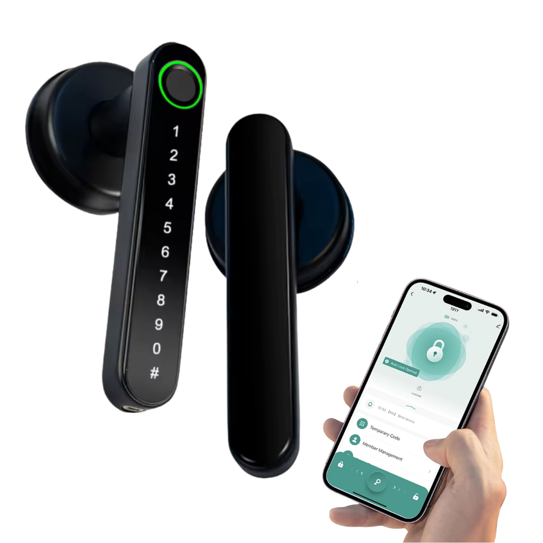 Smart Biometric Door Lock with Fingerprint, PIN, App Control, Auto-Lock