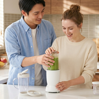Smoothie and Sauce Blender Set with 3 Cups and Food Processor