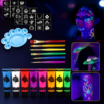 Vibrant UV Body Art Kit for Unforgettable Events