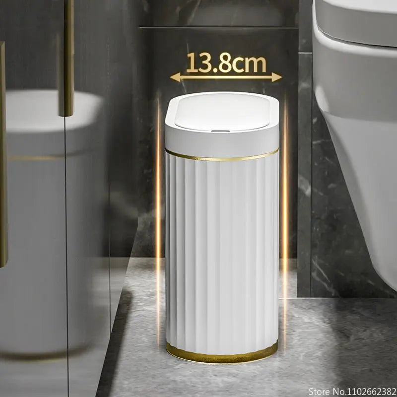 Sleek Touch-Free Waste Bin for Stylish Bathrooms