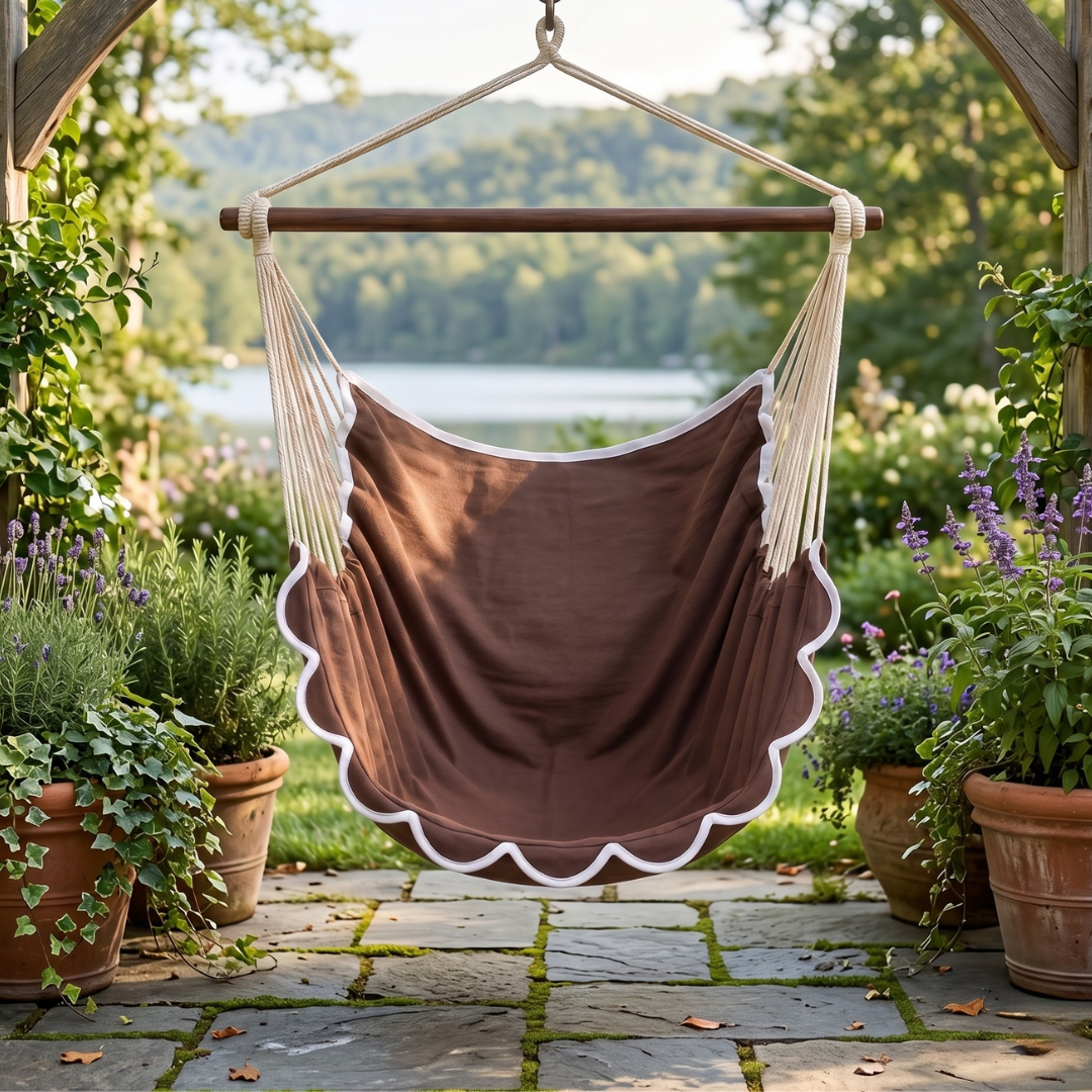 Hammock Chair Swing with Steel Rod for Outdoor Patio and Garden