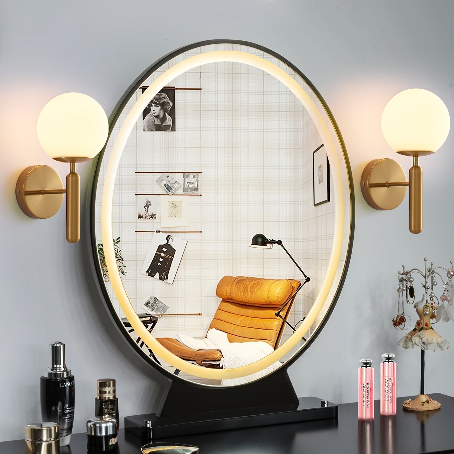 Sleek Wall Sconce with Glass Shade and Modern Finish