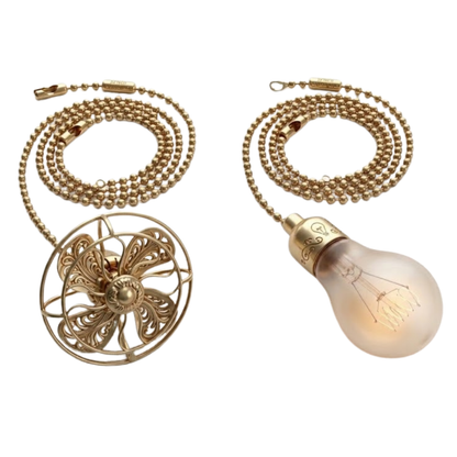 Vintage Style Pendant Pull Chain Set for Ceiling Fans with Metal Chain