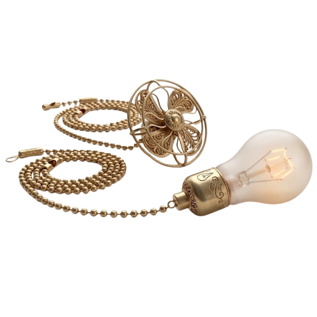 Vintage Style Pendant Pull Chain Set for Ceiling Fans with Metal Chain