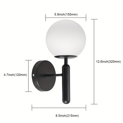 Sleek Wall Sconce with Glass Shade and Modern Finish