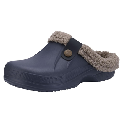 Water-Resistant Winter Slippers for Adults - Classic Fur-Lined Clogs