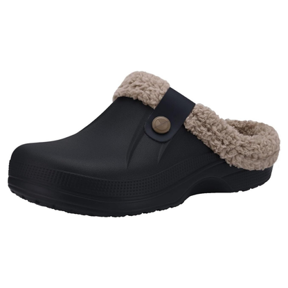 Water-Resistant Winter Slippers for Adults - Classic Fur-Lined Clogs