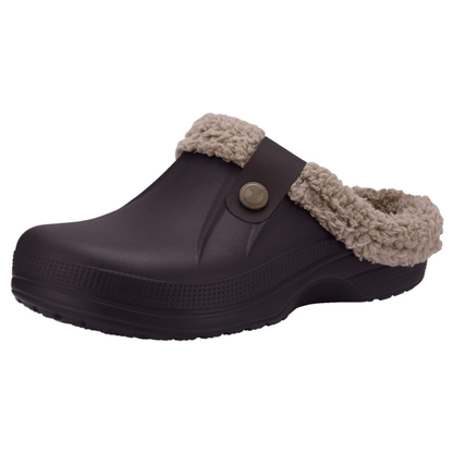 Water-Resistant Winter Slippers for Adults - Classic Fur-Lined Clogs