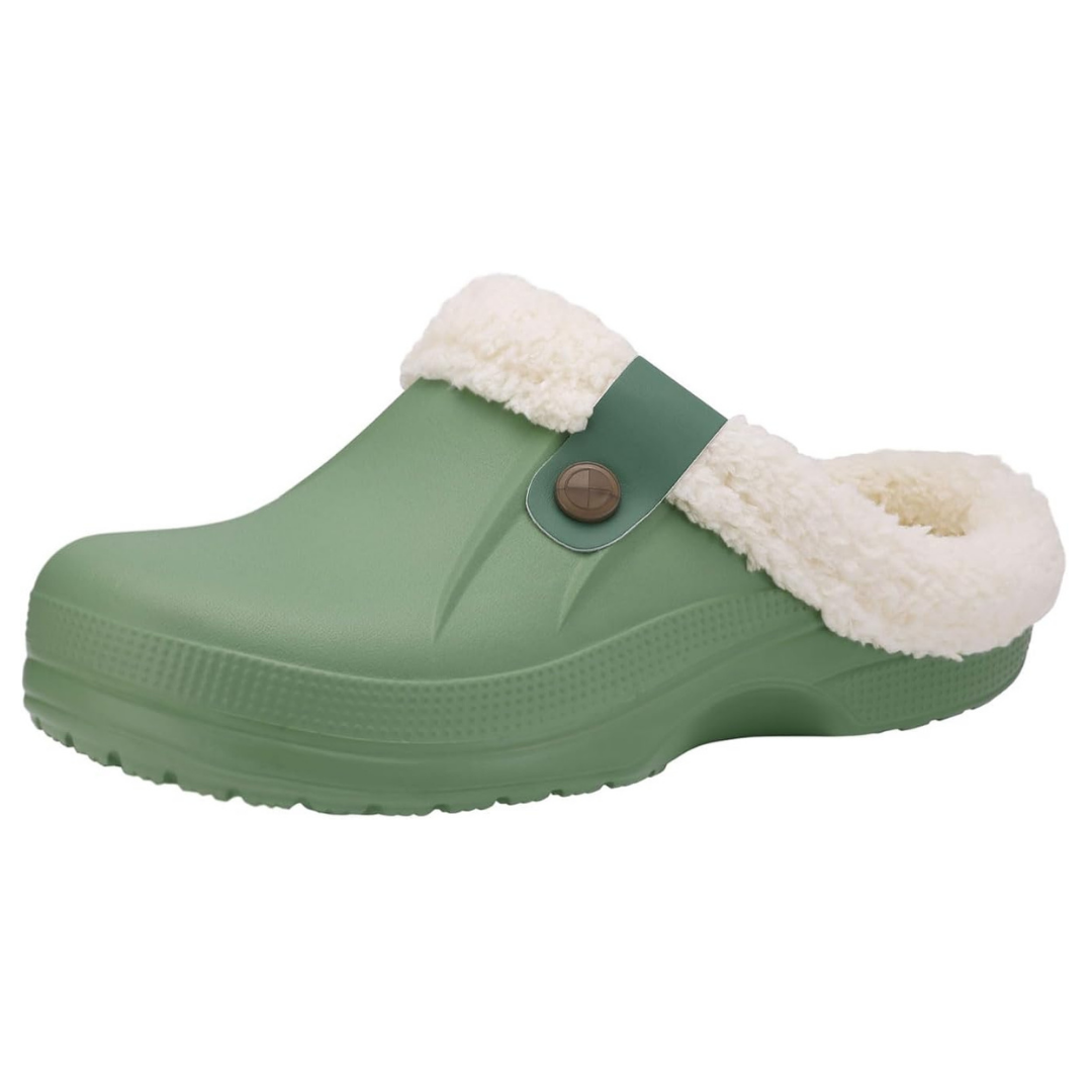 Water-Resistant Winter Slippers for Adults - Classic Fur-Lined Clogs