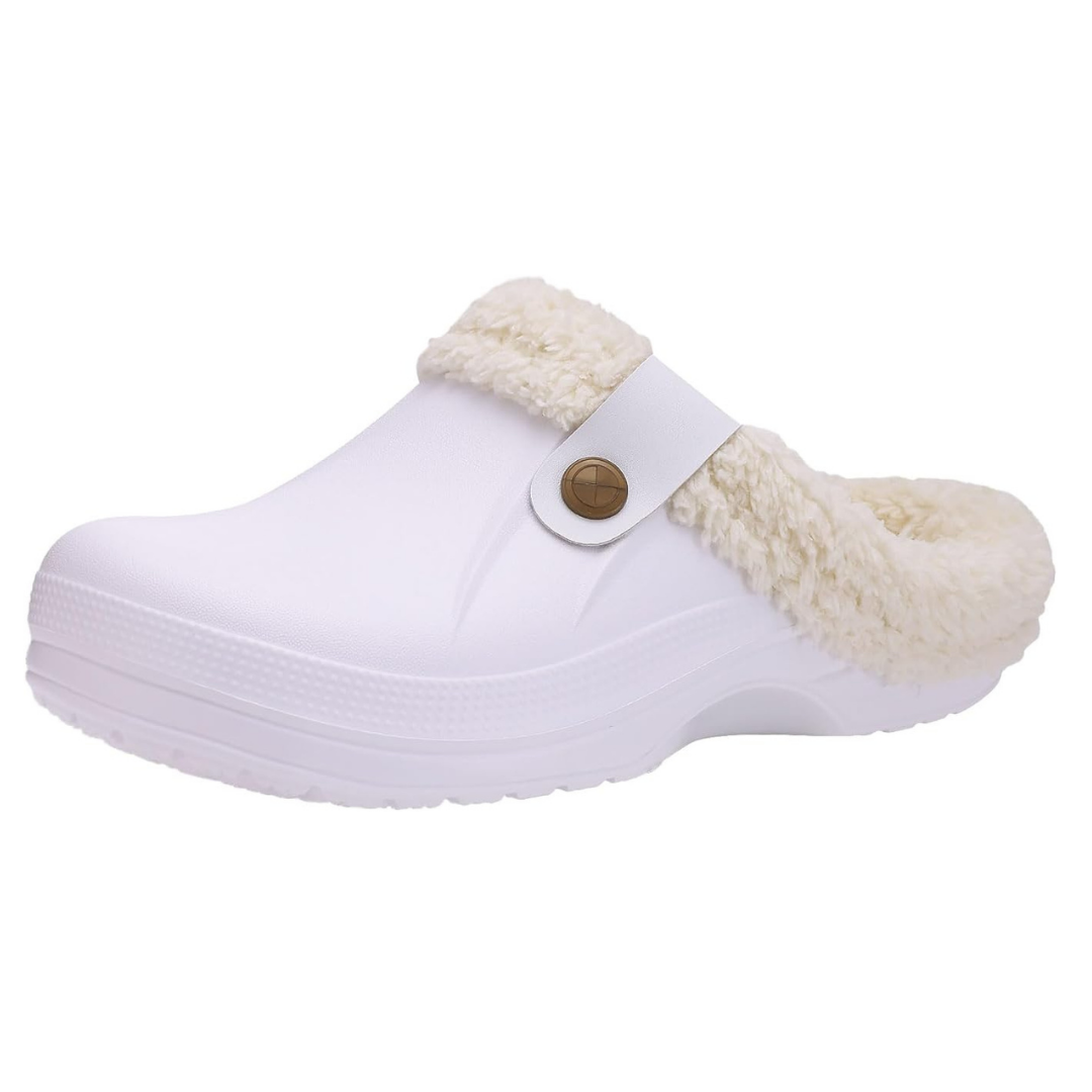 Water-Resistant Winter Slippers for Adults - Classic Fur-Lined Clogs