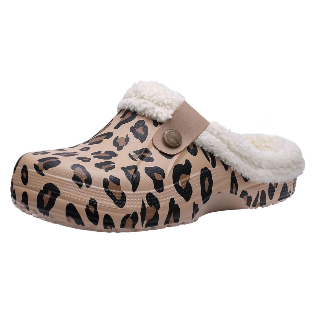 Water-Resistant Winter Slippers for Adults - Classic Fur-Lined Clogs