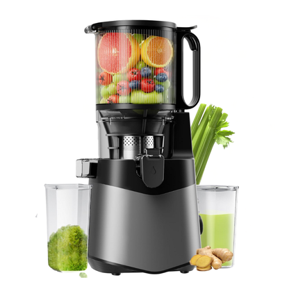 400W Cold Press Juicer with 50 RPM, 5.3-inch Feed and Reverse Function