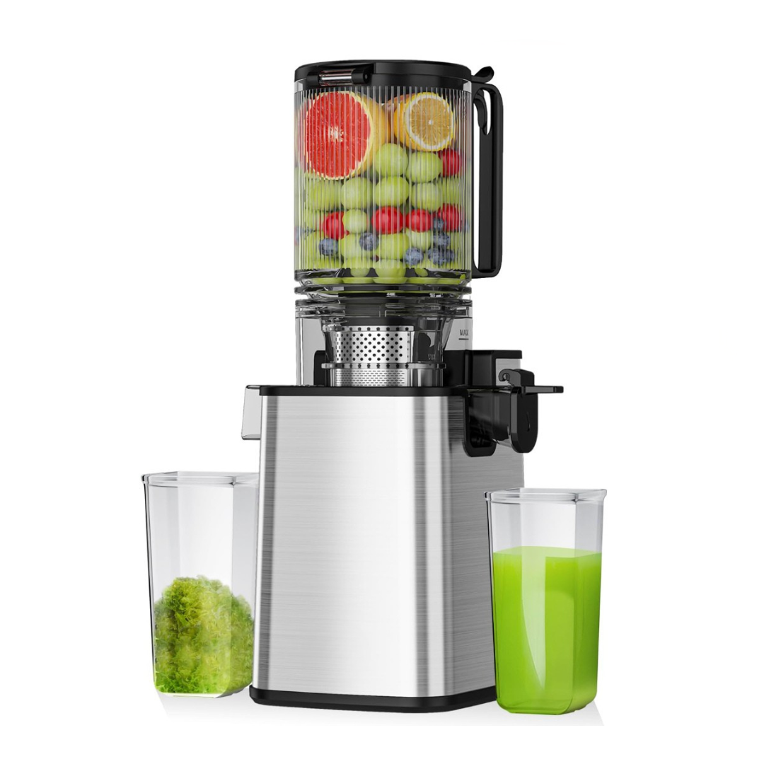 400W Cold Press Juicer with 50 RPM, 5.3-inch Feed and Reverse Function