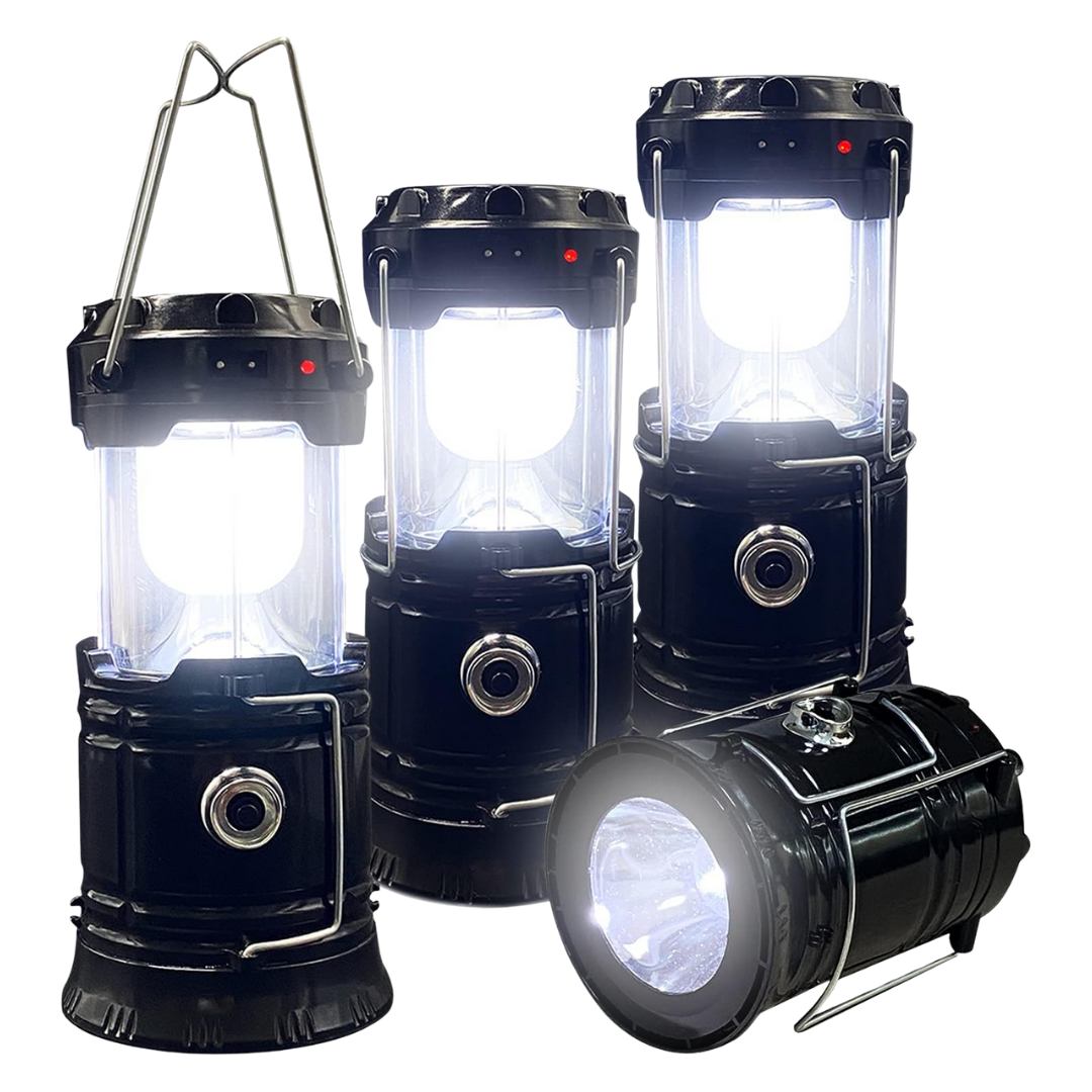 Solar and USB Rechargeable LED Lantern for Camping – Collapsible Design