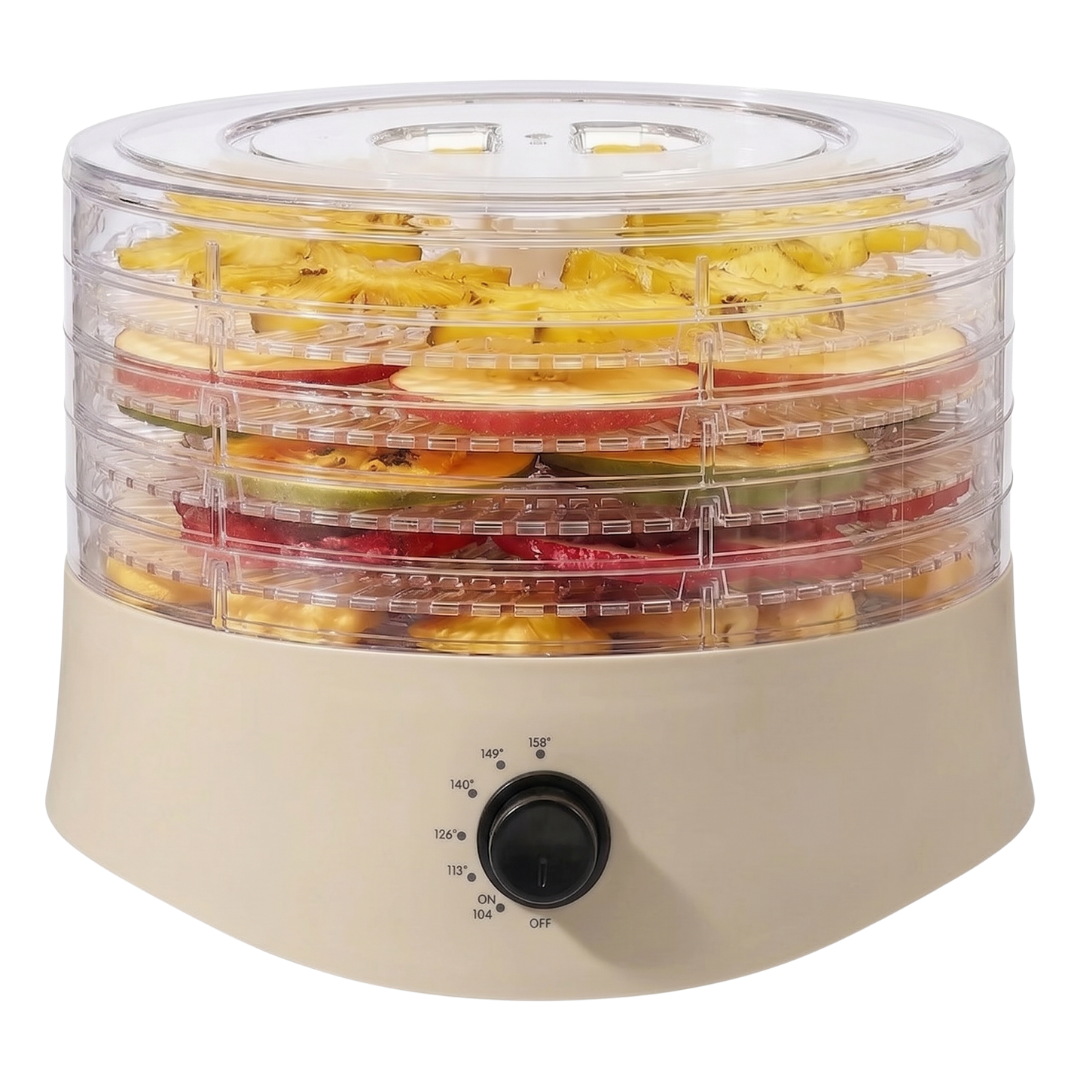 Food Dehydrator with Five Stackable Trays – 280W Compact Design