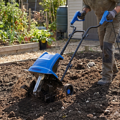 Electric Garden Tiller with Steel Blade for Soil Preparation