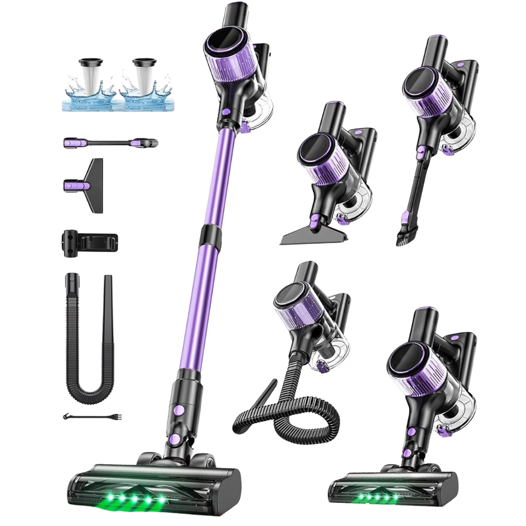 10-in-1 Cordless Stick Vacuum Cleaner with Strong Suction and LED
