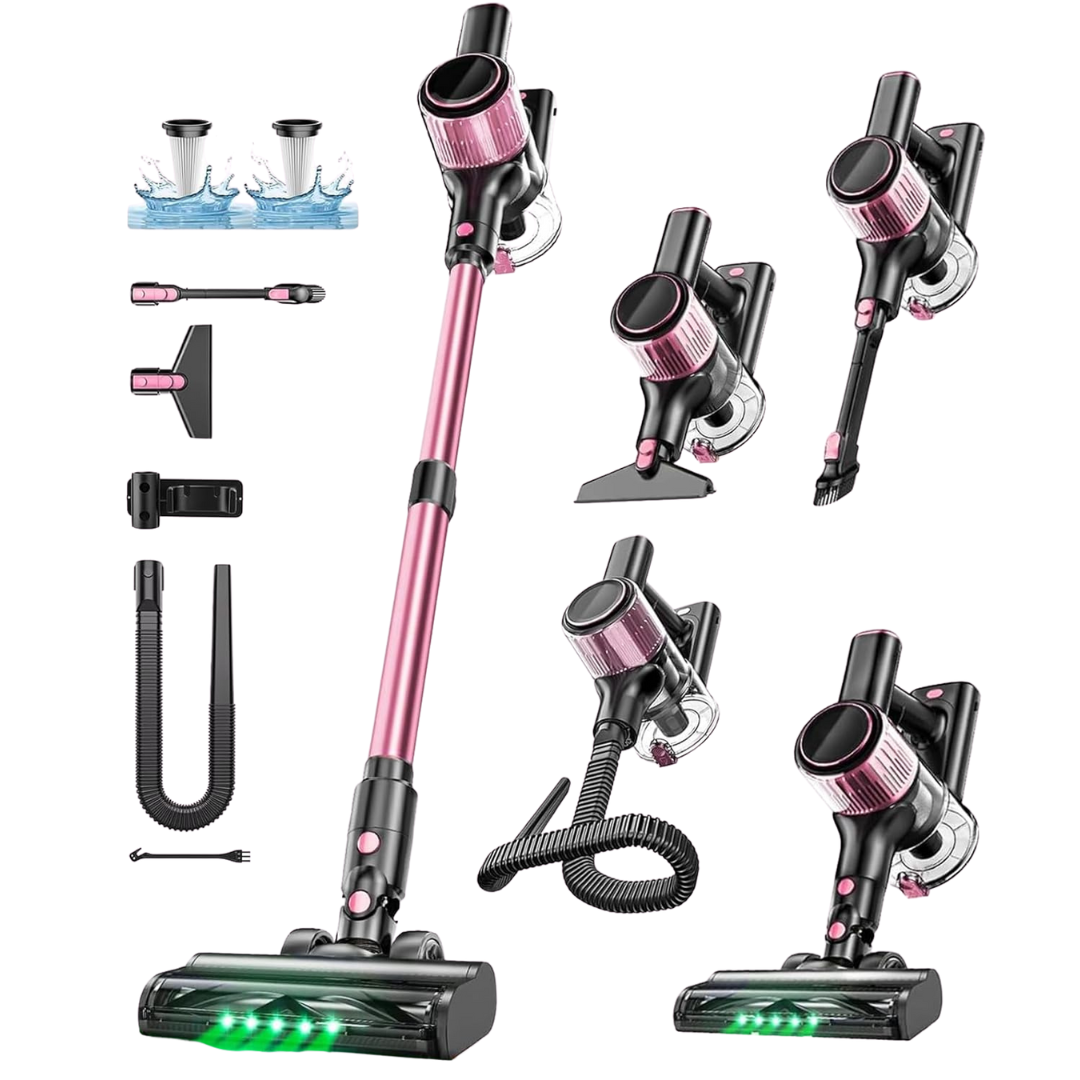 10-in-1 Cordless Stick Vacuum Cleaner with Strong Suction and LED