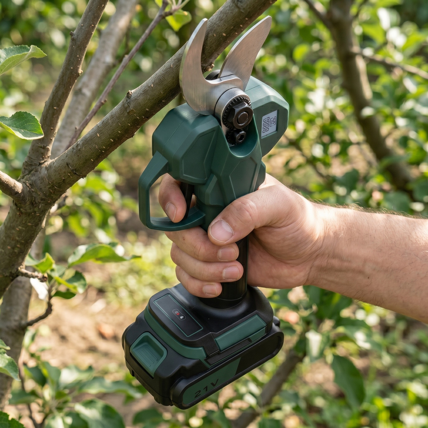 Electric Pruning Shears with LCD Display – Cordless 21V Branch Cutter