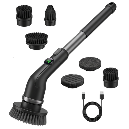 Electric Spin Scrubber - Cordless with 7 Attachments and Adjustable Handle