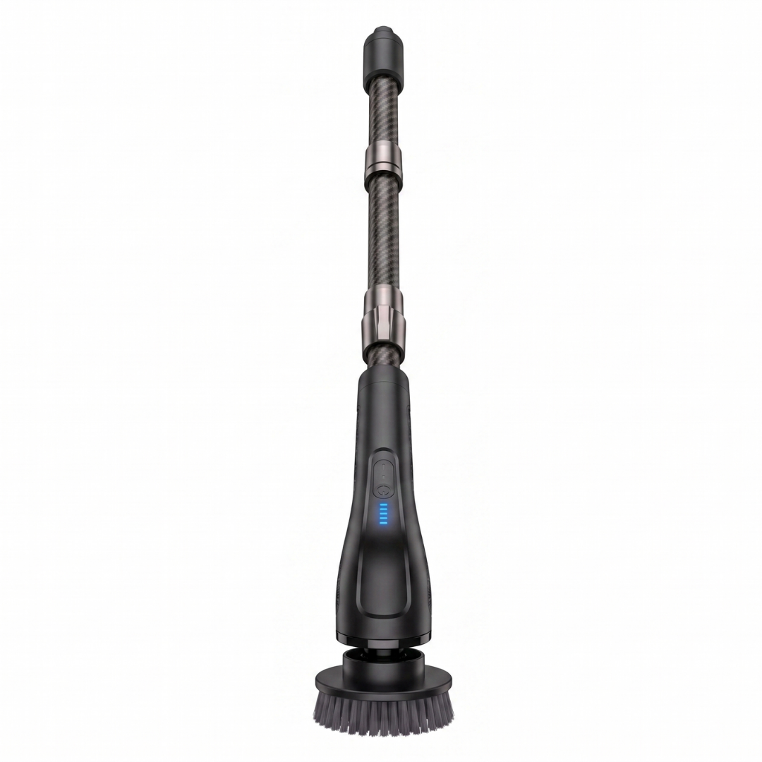 Rechargeable Spin Cleaning Brush with Adjustable Handle and Swappable Heads