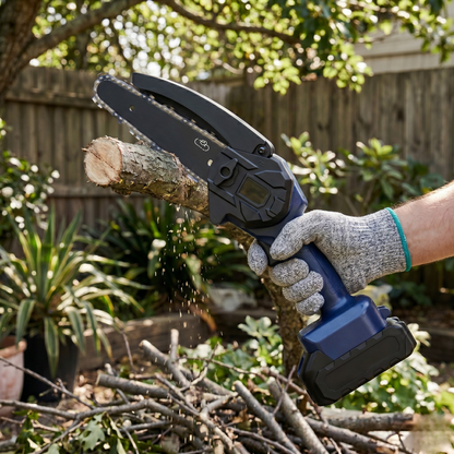 Battery Operated Mini Chainsaw with Cordless Design and Auto Oil Feed