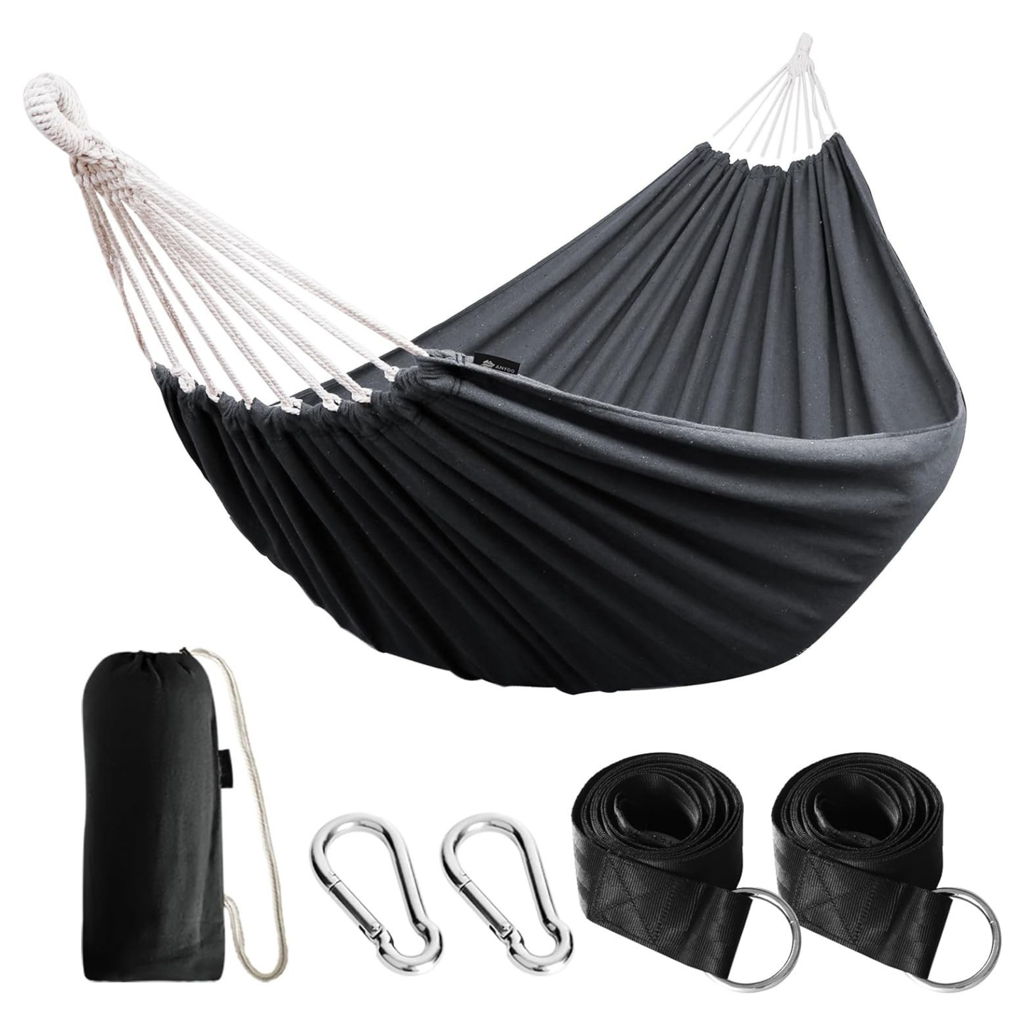 Portable Cotton Hammock for Camping with Tree Straps – 660lb Capacity