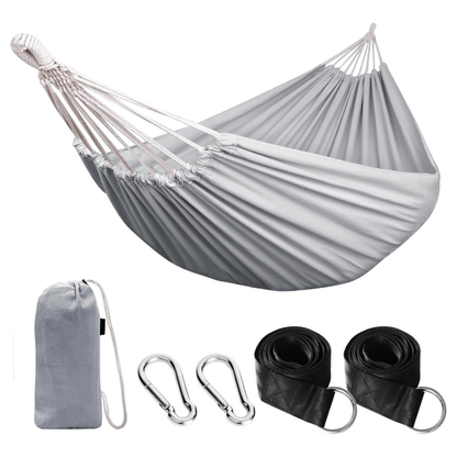 Portable Cotton Hammock for Camping with Tree Straps – 660lb Capacity