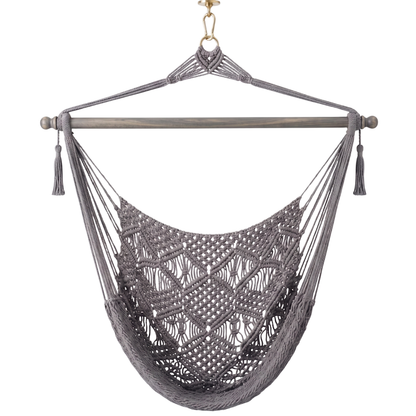 Hammock Chair Made of Cotton Rope with 40-Inch Wooden Spreader Bar
