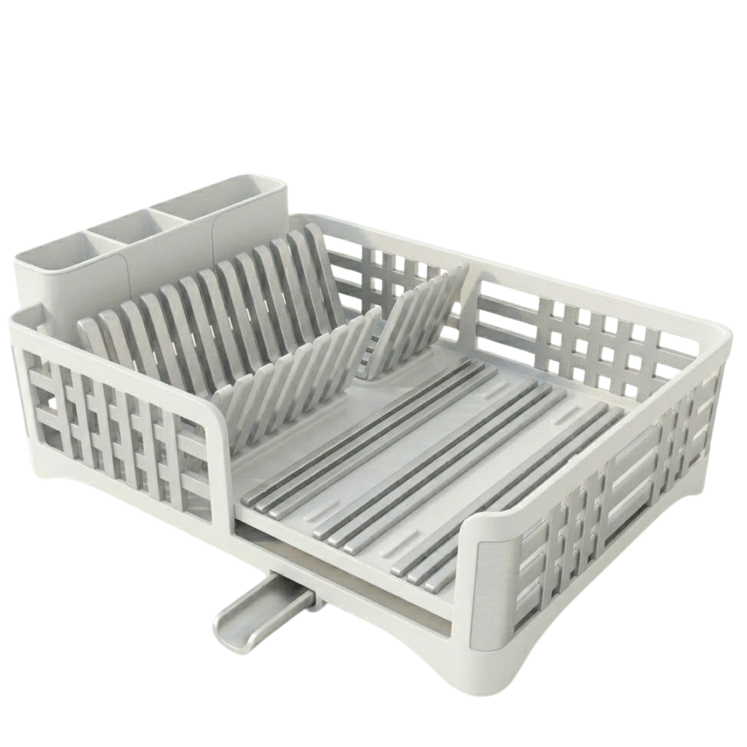 Dish Drying Rack for Countertop with Drain Tray and Cutlery Holder