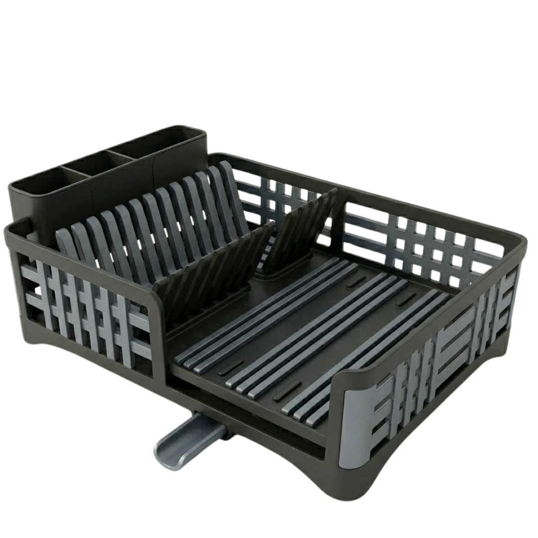 Dish Drying Rack for Countertop with Drain Tray and Cutlery Holder